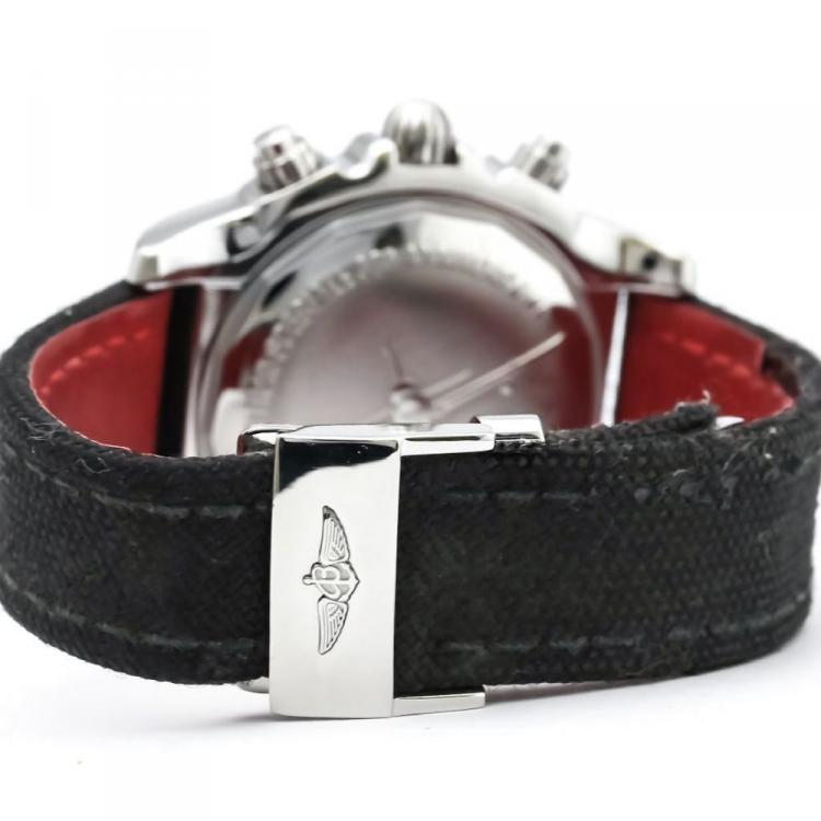 مملوكة مسبقًا Breitling Black Stainless Steel Chronomat Men's Wristwatch 44MM