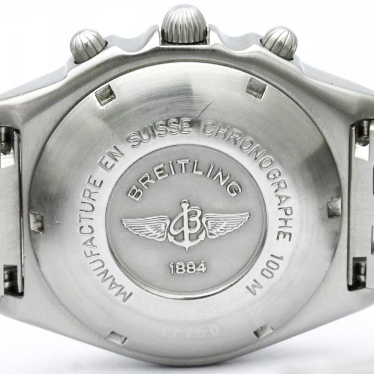 Pre Owned Breitling Black Stainless Steel Blackbird Men's Wristwatch 40MM