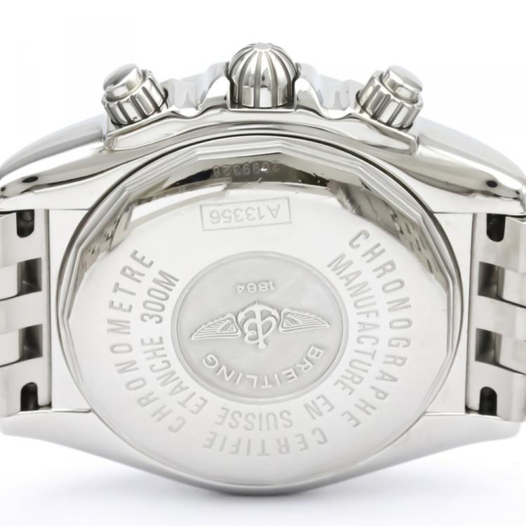 Pre Owned Breitling Blue Stainless Steel Chronomat Evolution A13356 Men's Wristwatch 44MM