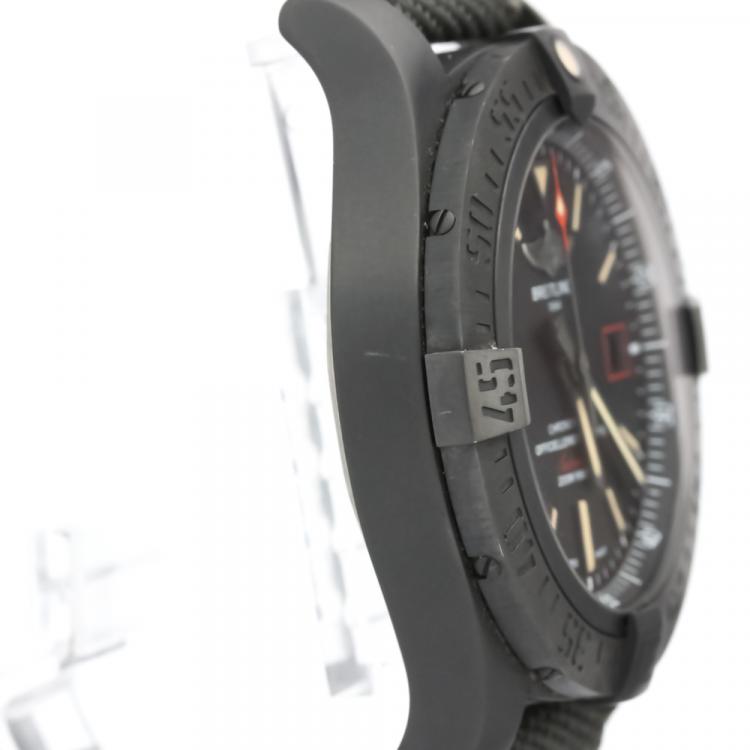 Pre Owned Breitling Black Titanium Avenger Bird Automatic V17311 Men's Wristwatch 44 MM