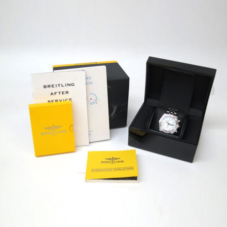 Pre Owned Breitling Choronomat Evolution MOP Wristwatch Shell Mens 