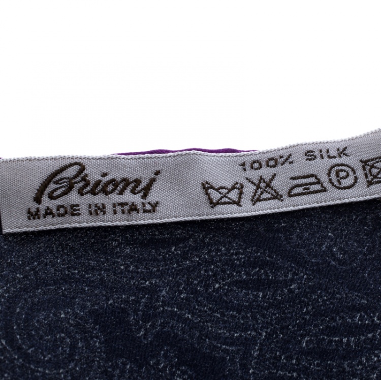 Pre Owned Brioni Multicolor Paisley Printed Silk Pocket Square
