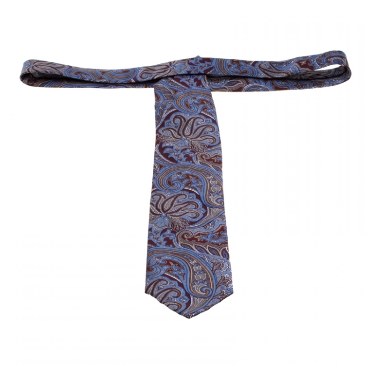 Pre Owned Brioni Multicolor Paisley Baroque Printed Silk Tie