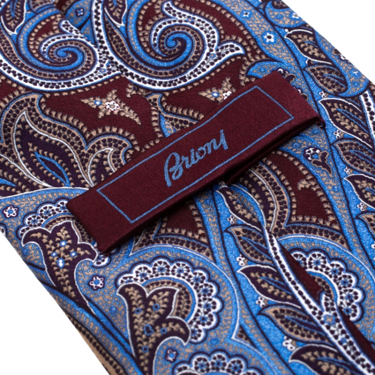 Pre Owned Brioni Multicolor Paisley Baroque Printed Silk Tie
