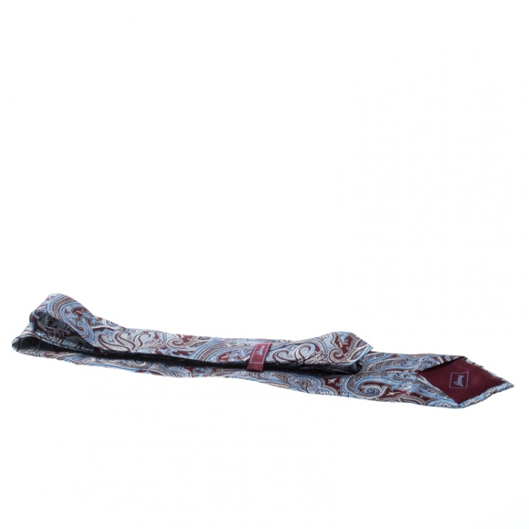 Pre Owned Brioni Multicolor Paisley Baroque Printed Silk Tie