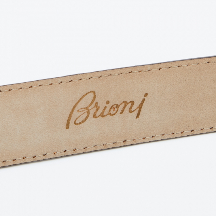 Pre Owned Brioni Brown Crocodile Leather Buckle Belt 100CM