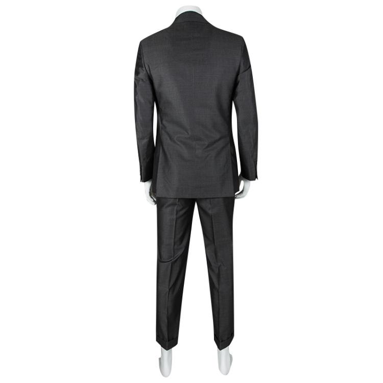 Pre Owned Brioni Grey Wool and Silk Blend Regular Fit Suit M