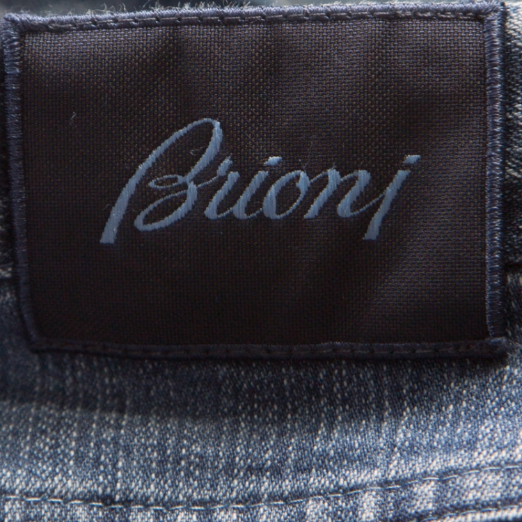 Pre Owned Brioni Indigo Washed Denim Marmolada Straight Jeans L