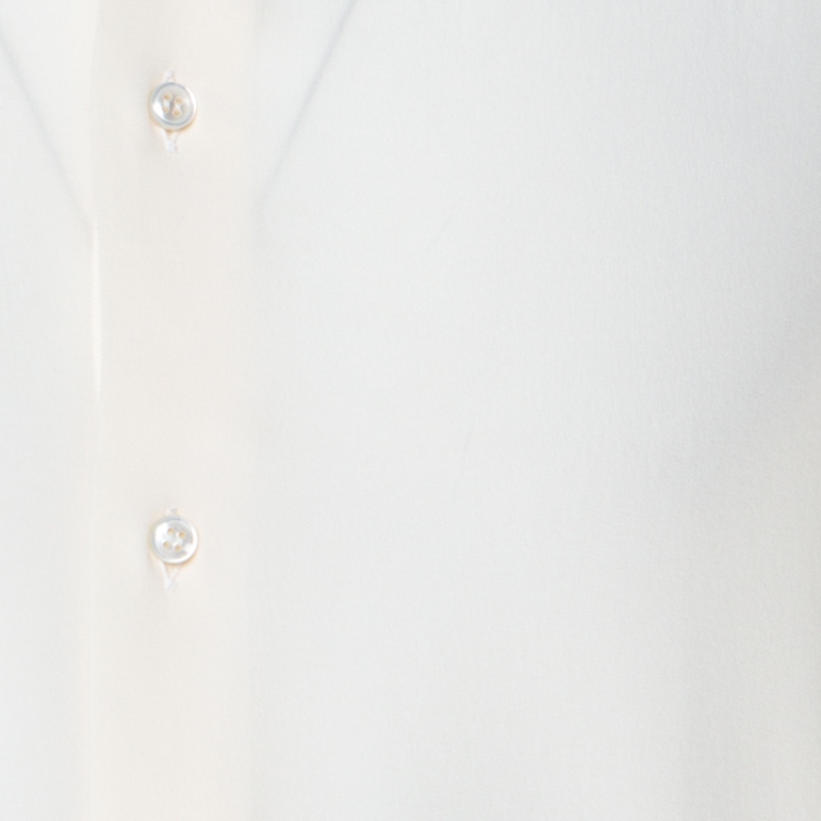 Pre Owned Brioni Cream Silk Button Front Shirt L