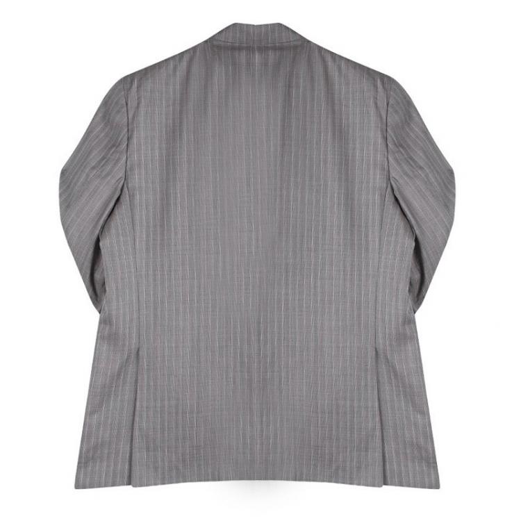 مملوكة مسبقًا Brioni Grey Striped Wool Roman Style Palatino Suit 4XL