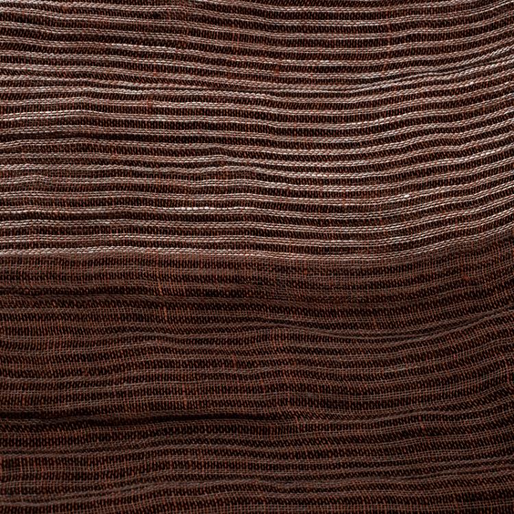 مملوكة مسبقًا Brunello Cucinelli Brown Gradient Self Striped Linen Scarf
