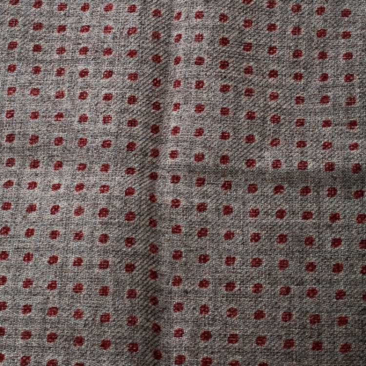 Pre Owned Brunello Cucinelli Grey Wool Contrast Dot Printed Pocket Square