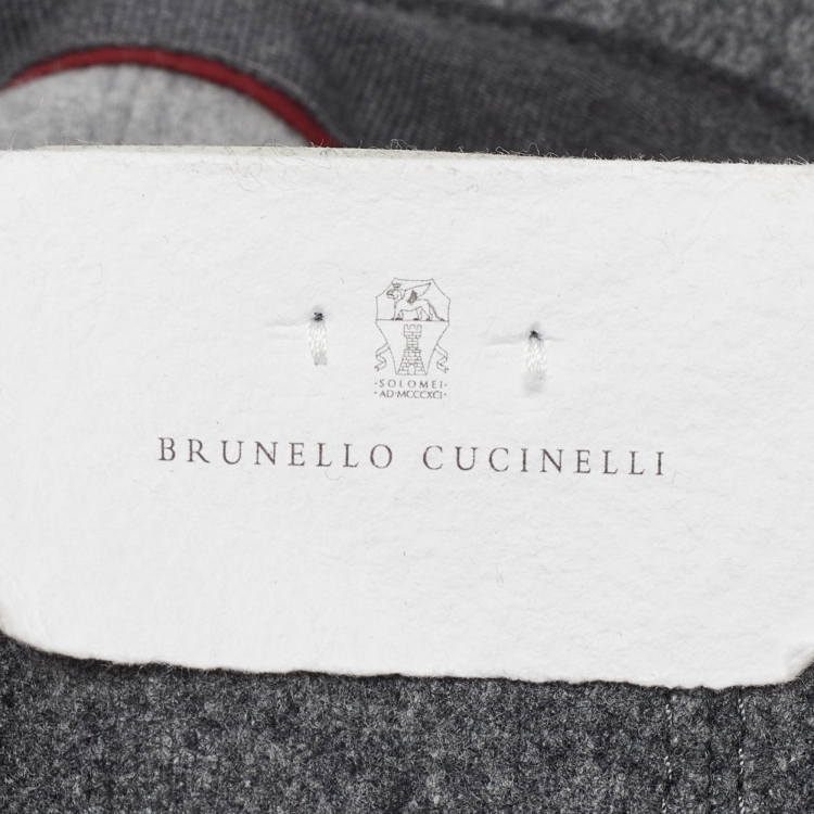 Pre Owned Brunello Cucinelli Grey Wool Baseball Cap L