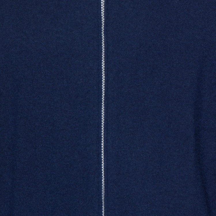 Pre Owned Brunello Cucinelli Navy Blue Cashmere Zip Front Jacket L