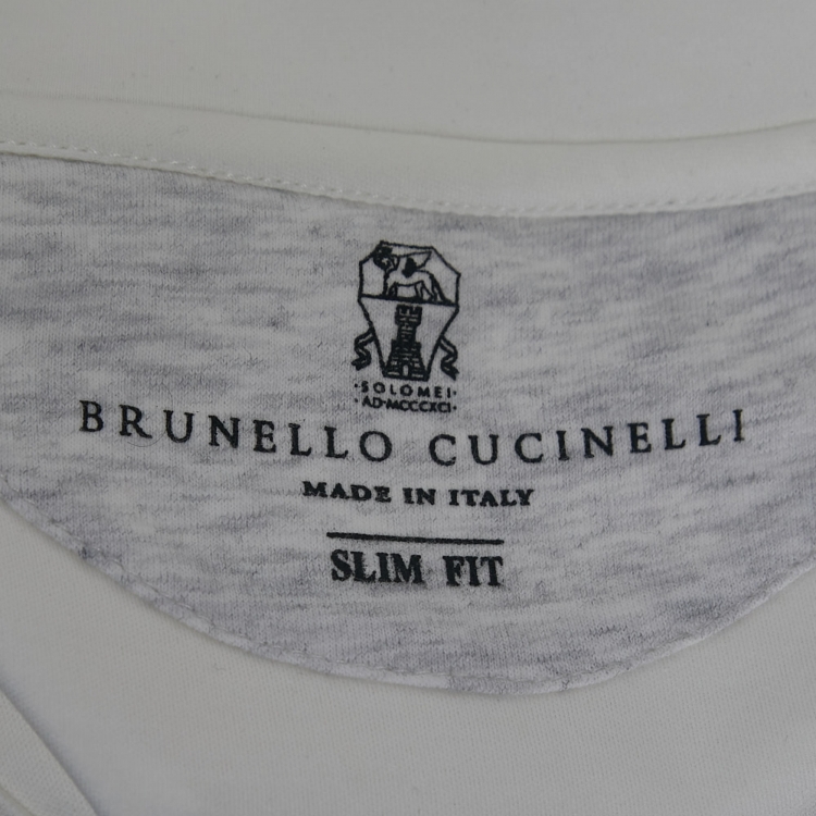 Pre Owned Brunello Cucinelli White Cotton Crew Neck Short Sleeve T-Shirt L