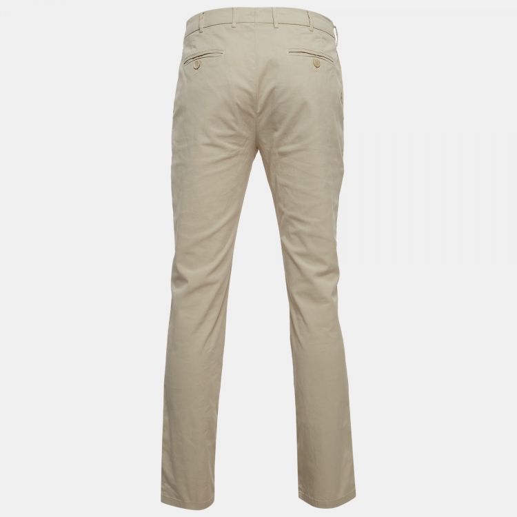 Brunello Cucinelli Beige Cotton Straight Fit Pants L