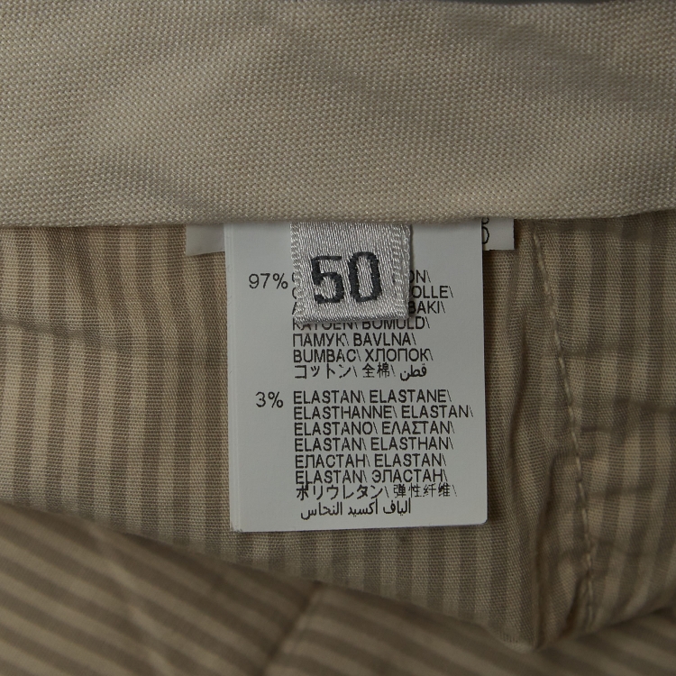 Pre Owned Brunello Cucinelli Beige Cotton Straight Fit Pants L