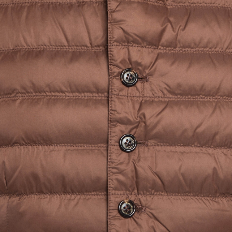 Pre Owned Brunello Cucinelli Brown Synthetic Quilted Puffer Vest L