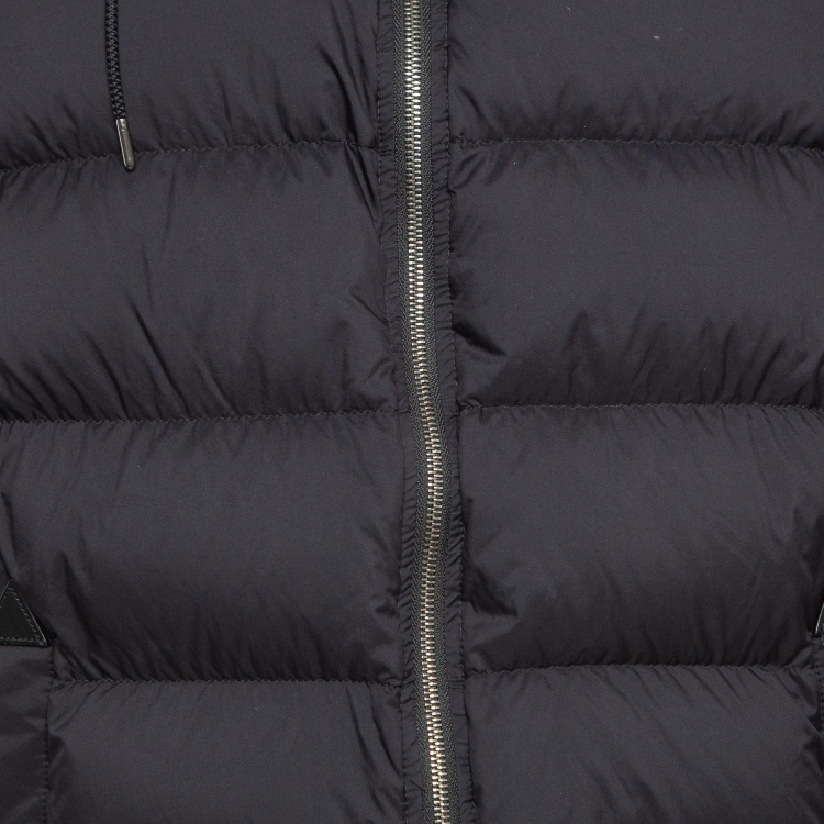 Pre Owned Burberry Brit Blue Synthetic Detachable Sleeve and Hood Puffer Jacket M