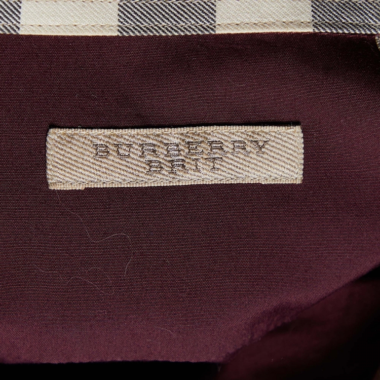 Pre Owned Burberry Brit Burgundy Cotton Long Sleeve Shirt M