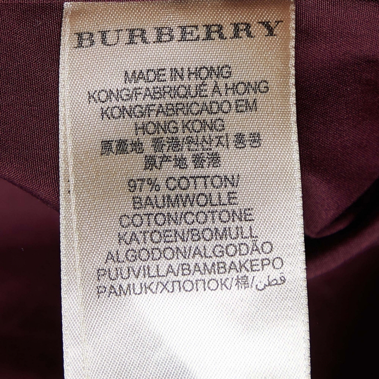 Pre Owned Burberry Brit Burgundy Cotton Long Sleeve Shirt M