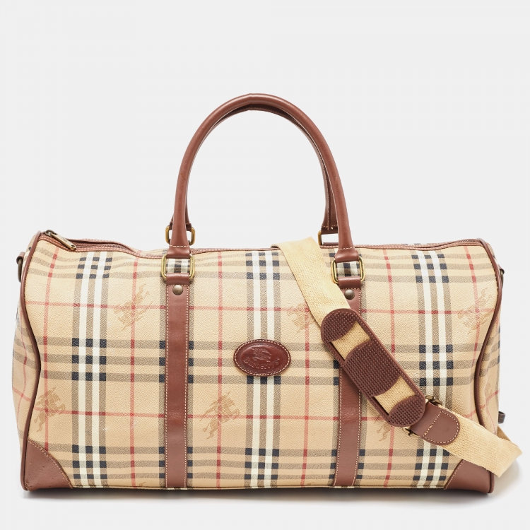 Burberry Brown/Beige Haymarket Coated Canvas and Leather
