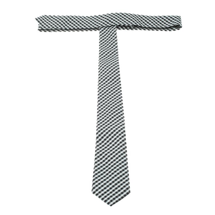 Pre Owned Burberry Monochrome Gingham Checked Stanfield Skinny Tie