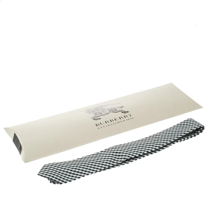Pre Owned Burberry Monochrome Gingham Checked Stanfield Skinny Tie