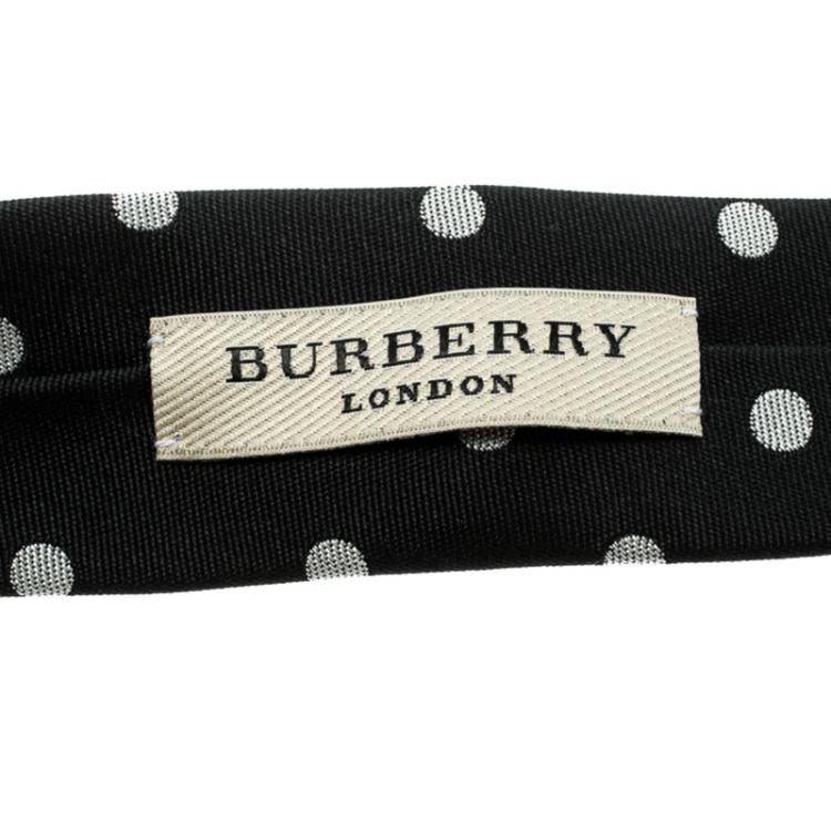 Pre Owned Burberry London Monochrome Polka Dotted Jacquard Silk Manston Tie