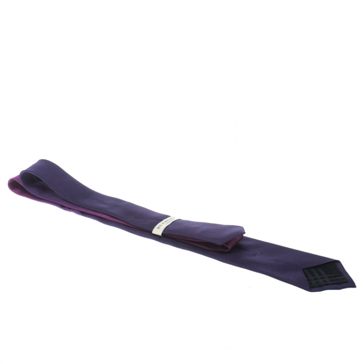 Pre Owned Burberry London Bright Purple Ombre Silk Skinny Tie
