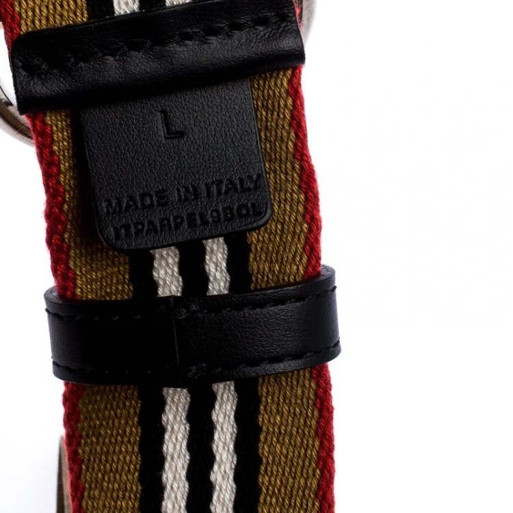 Pre Owned Burberry Multicolor Icon Stripe Canvas D-Ring Buckle Belt