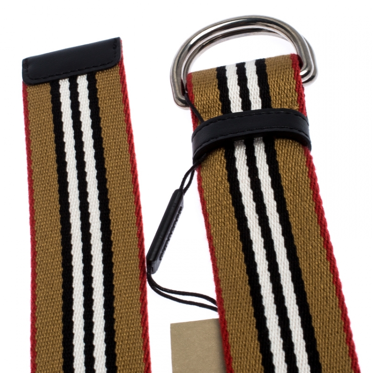 Pre Owned Burberry Multicolor Icon Stripe Canvas D-Ring Buckle Belt