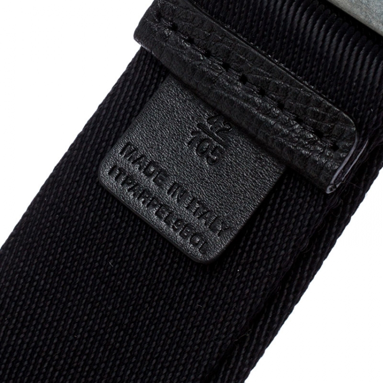 Pre Owned Burberry Black Canvas Zach Webbing Belt 105CM