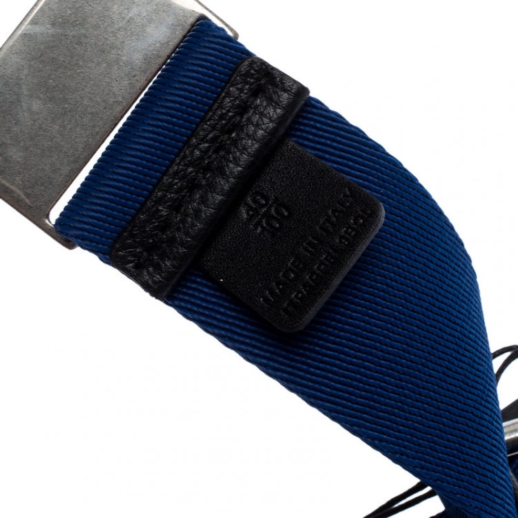 Pre Owned Burberry Blue Canvas Zach Webbing Belt 100CM