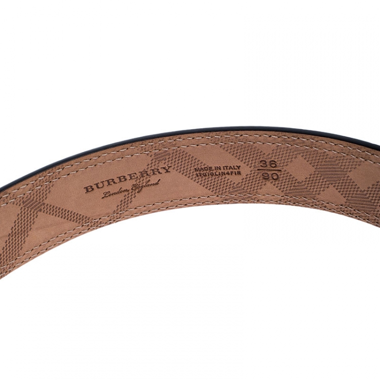 مملوكة مسبقًا Burberry Black Leather Morgan Belt 90CM