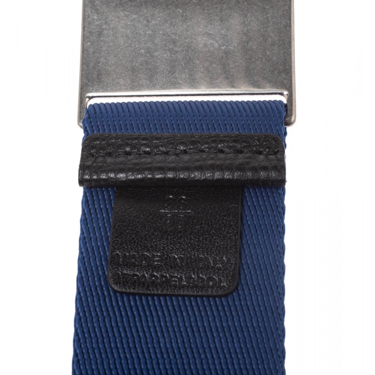 Pre Owned Burberry Blue Canvas Zach Webbing Belt 90CM