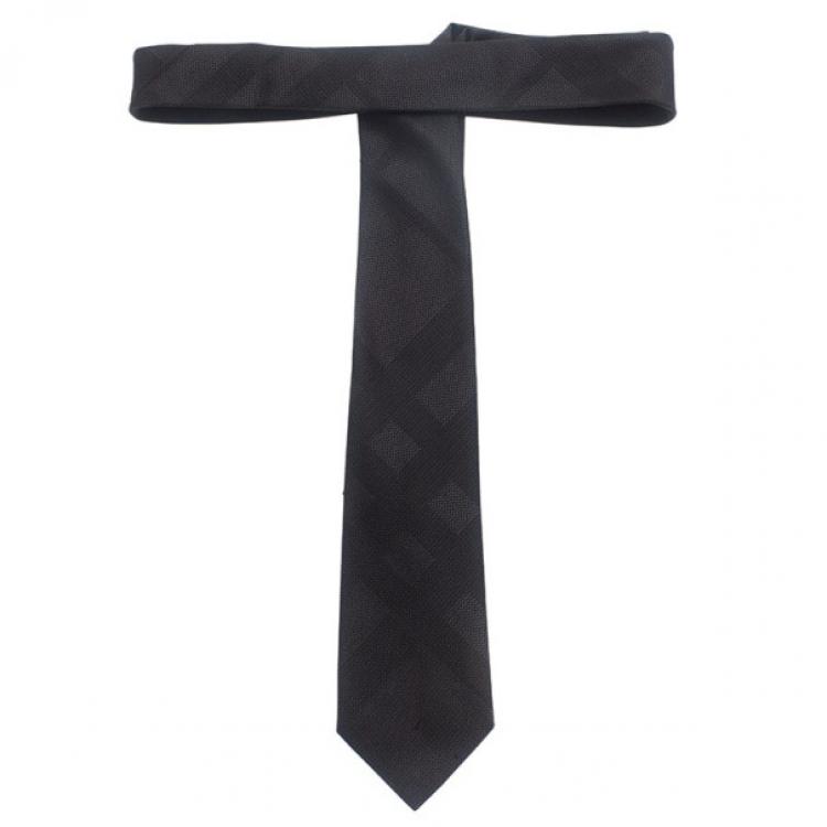 Pre Owned Burberry Black Silk Tie