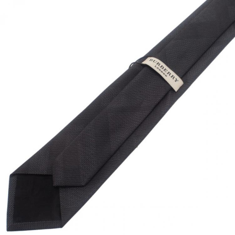 Pre Owned Burberry Black Silk Tie