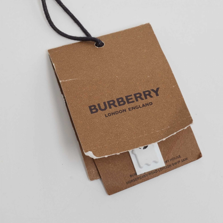 Pre Owned Burberry Blue/Black London Check Coated Canvas and Leather Ble Plague Reversible Belt 85 CM