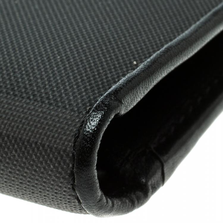 Pre Owned Burberry Black Beat Check Coated Canvas Bifold Wallet