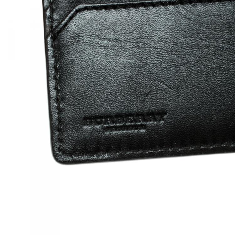 Pre Owned Burberry Black Alligator Bifold Wallet