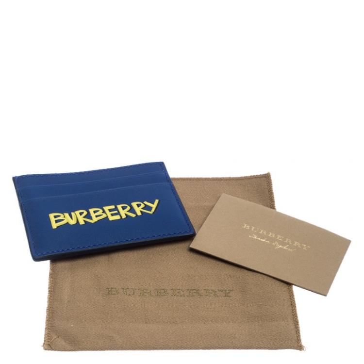 Pre Owned Burberry Blue Leather Sandon Card Holder