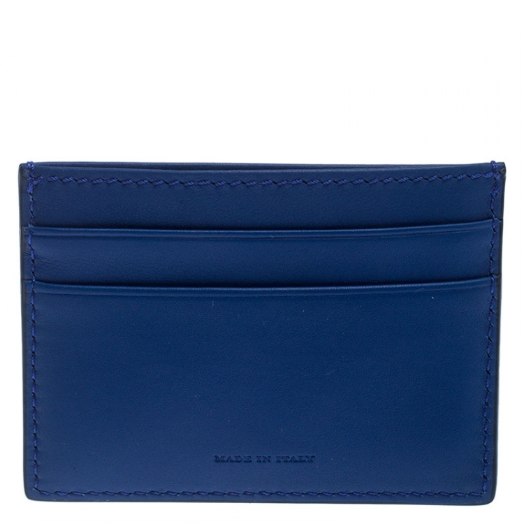 Pre Owned Burberry Blue Leather Sandon Card Holder