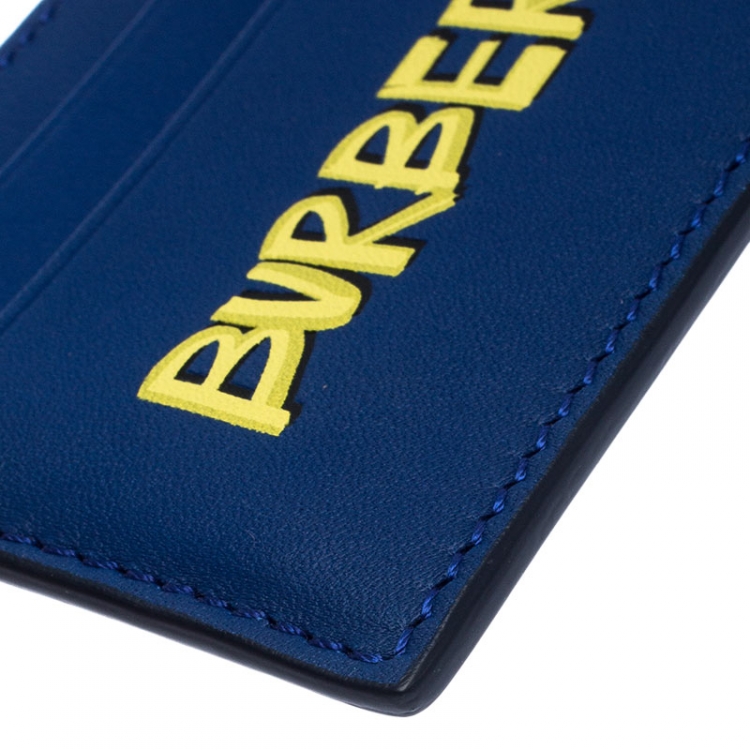 Pre Owned Burberry Blue Leather Sandon Card Holder