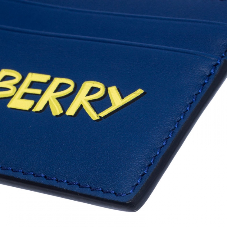 Pre Owned Burberry Blue Leather Sandon Card Holder
