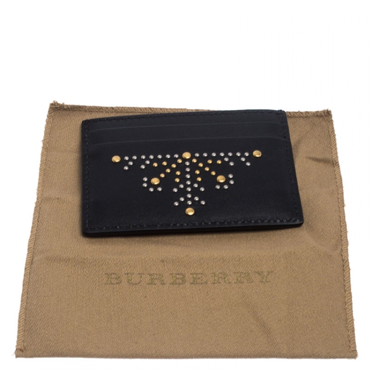 Pre Owned Burberry Black Leather Sandon Card Holder