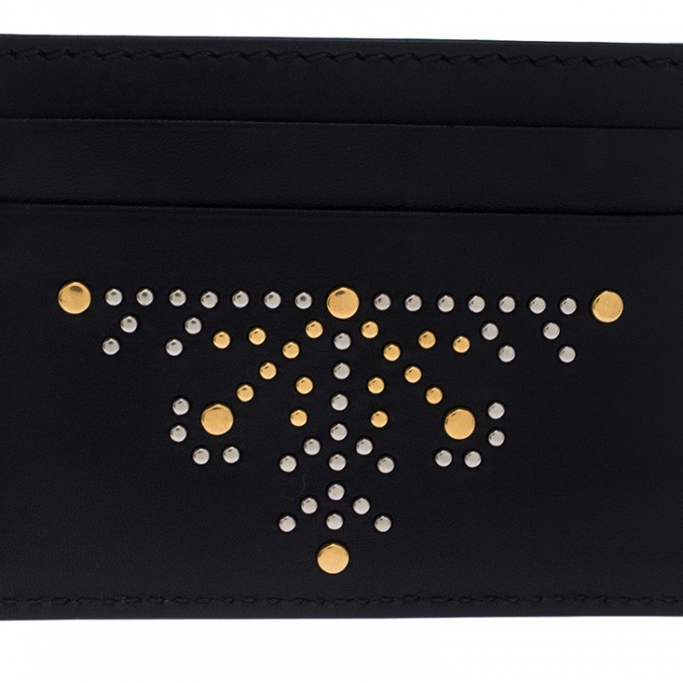 Pre Owned Burberry Black Leather Sandon Card Holder