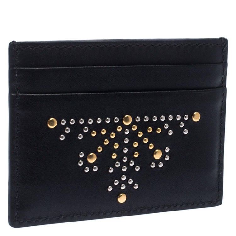 Pre Owned Burberry Black Leather Sandon Card Holder