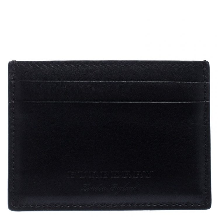 Pre Owned Burberry Black Leather Sandon Card Holder