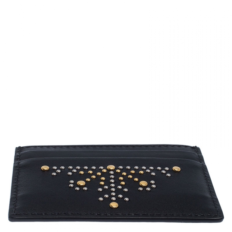 Pre Owned Burberry Black Leather Sandon Card Holder